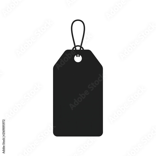 Flat Vector Black Price Tag Icon for Shopping Sale Discounts and Retail Product Labeling