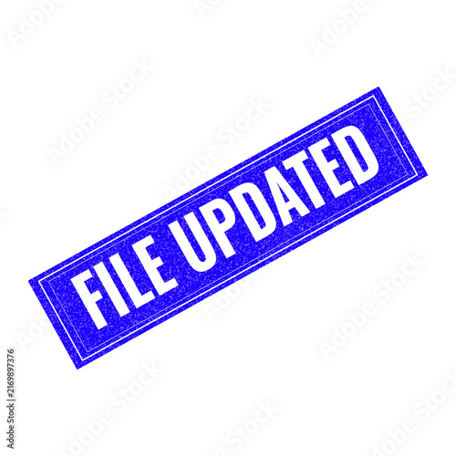 Red badge with file updated text notification isolated on transparent background