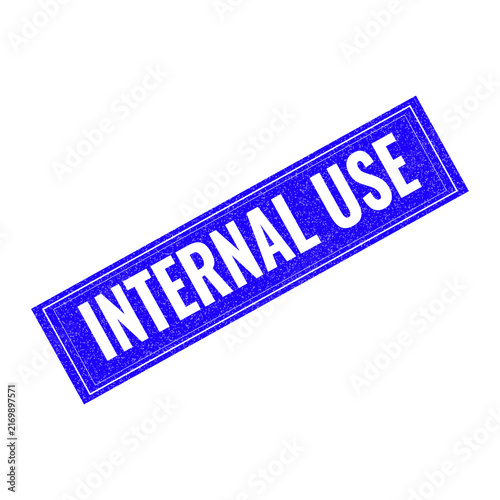 Red internal use stamp with bold white text isolated on transparent background