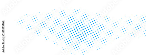 Wavy pattern of blue dots spreading across a transparent background