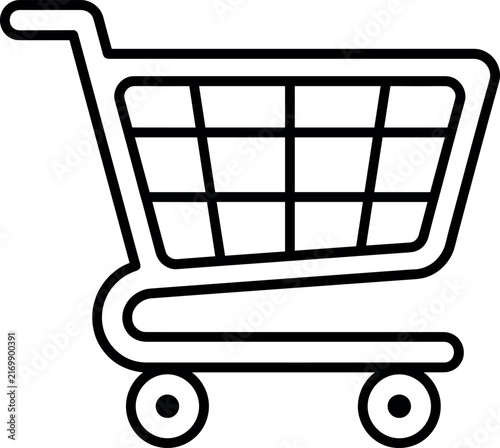 Shopping Cart Line Icon for E-Commerce and Supermarket UI
