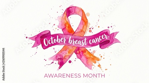 Breast Cancer Awareness Month pink ribbon campaign illustration
