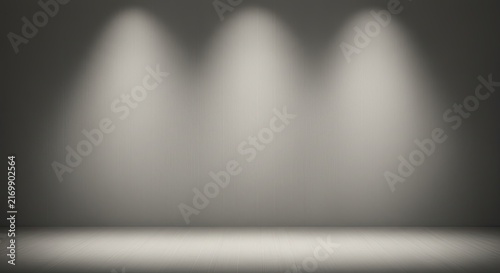 Spotlights shining down on empty stage.
