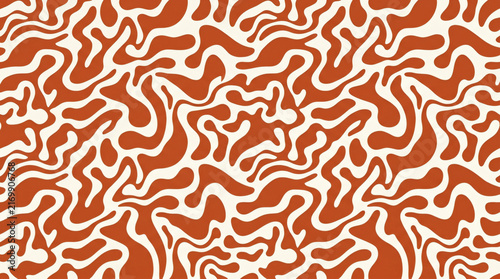 Abstract Terracotta Groovy Wavy Liquid Pattern Background Vector