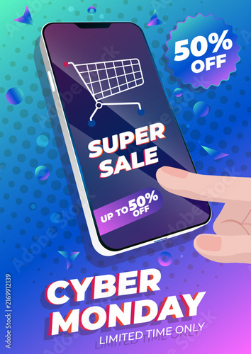 Cyber Monday Mobile Super Sale Banner