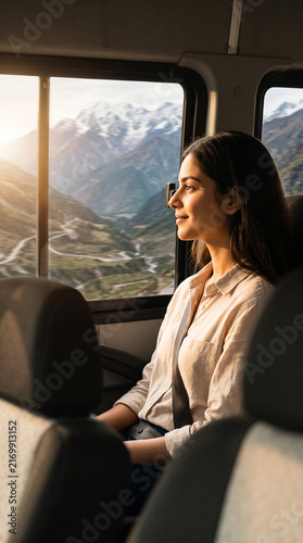 young woman driving a car