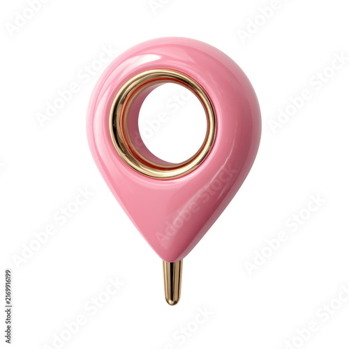 Pink Smooth3 D Stylized Funnel With Gold Rim And Reflective Surface On Black Background