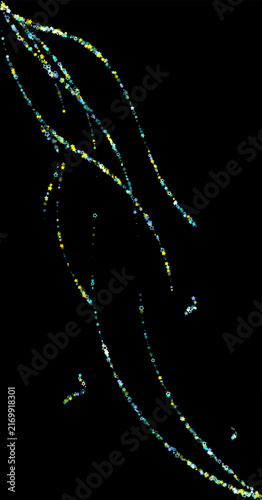 Bild auf Leinwand Cyan, Gold, Blue Stars Confetti