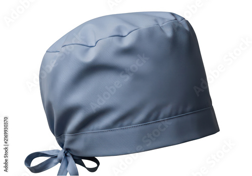 Blue surgical scrub hat for doctor or nurse isolated on transparent background