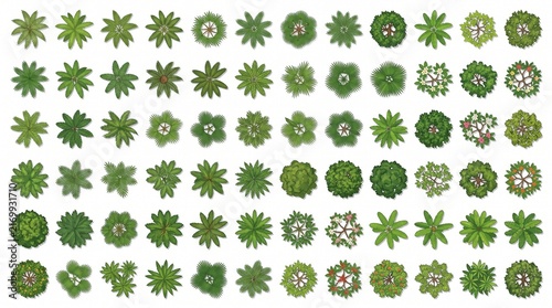Tropical Resort Tree CAD Blocks Top View – Realistic Palm and Landscape Plan Symbols