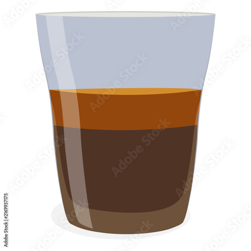 espresso shot glass vector drawing.