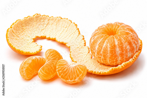 tangerine on white background