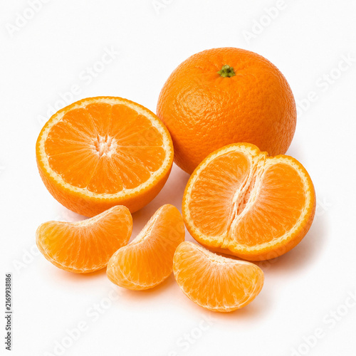 tangerine on white background