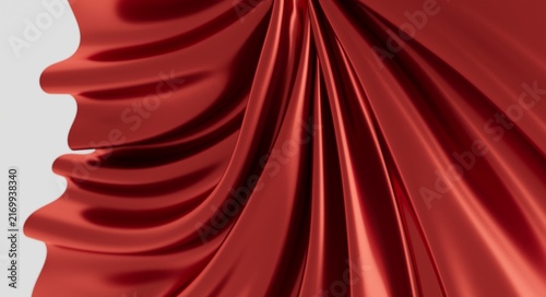 Photography Abstract background of rich red satin fabric with deep folds and lustrous sheen