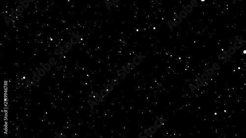 Scattered white dots against a black background create a starfield like visual pattern