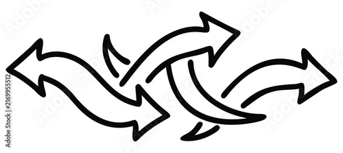 Фотография Intertwined arrows creating dynamic movement and abstract pattern conveying complexity and interconnectedness in motion