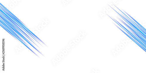 Abstract with parallel diagonal blue lines on a transparent background, featuring fading streaks and motion blur effects