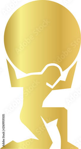 Canvastavla Golden Atlas Greek Mythology Titan God Holding the World