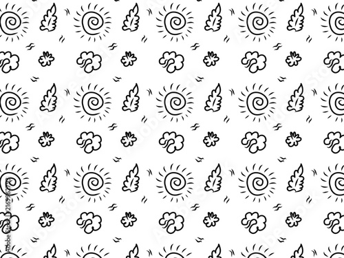 Summer doodle pattern hand drawn