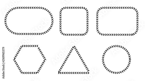 Black Chevron Arrow Geometric Frames Oval Square Rectangle Hexagon Triangle Circle Borders PNG