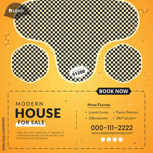 ​Real estate business promo post design for a square banner layout