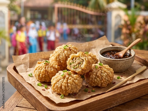 Indonesian Cibay, Crispy Tapioca Snack, Traditional Street Food