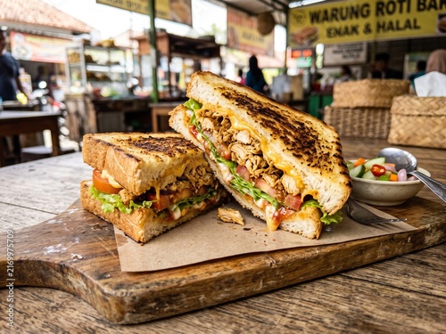 Indonesian Toast Sandwich, Loaded Stuffed Bread, Traditional Street Food