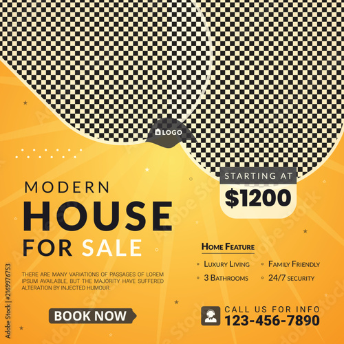 ​Elegant home sale social media banner and flyer template vector layout