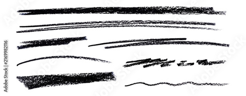 Crayon Underline Strokes Hand Drawn Highlight Set