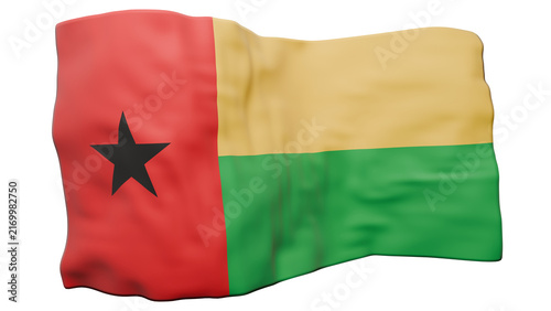 Obraz na płótnie International Guinea Bissau Flag Realistic Gravity Folds