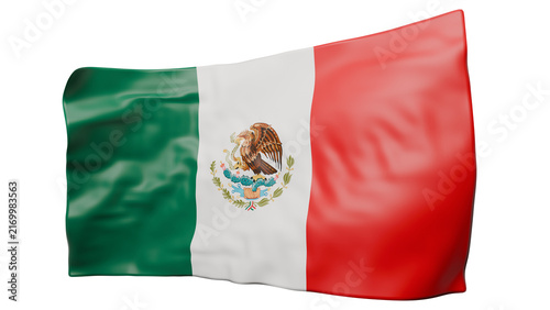 Recognizable Mexico Airborne Flag Isolated Textile Drapery