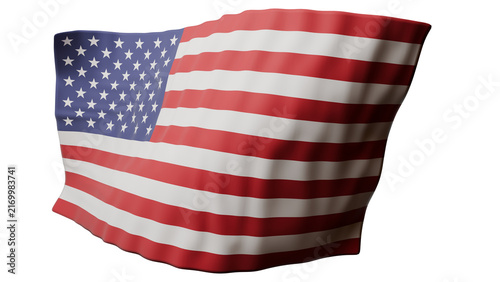 Highdetail United States Flag Isolated Textile Drapery