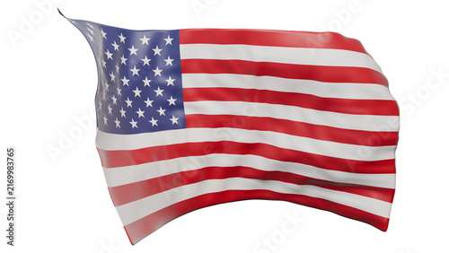 Majestic United States Flag Isolated Fabric Overlay