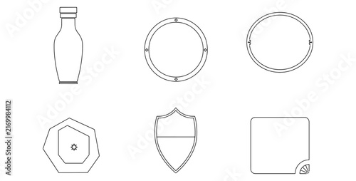 Premium Packaging Label Vector Set with Luxury Product Frame Design