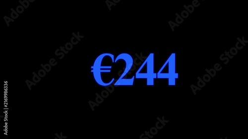 Blue digital euro thirty-nine price sign