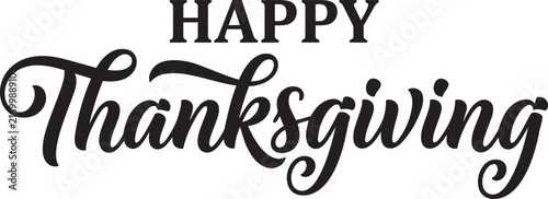 Happy Thanksgiving Calligraphy with Elegant Swashes