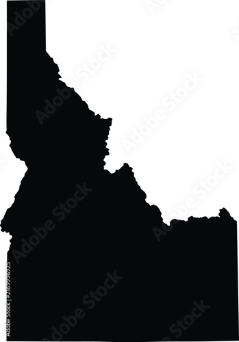 Foto Idaho state map silhouette, black Idaho vector icon