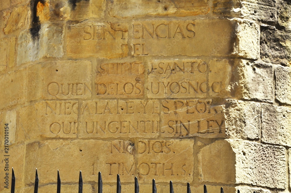 Naklejka premium Inscripción en la Iglesia de San Vicente San Sebastián