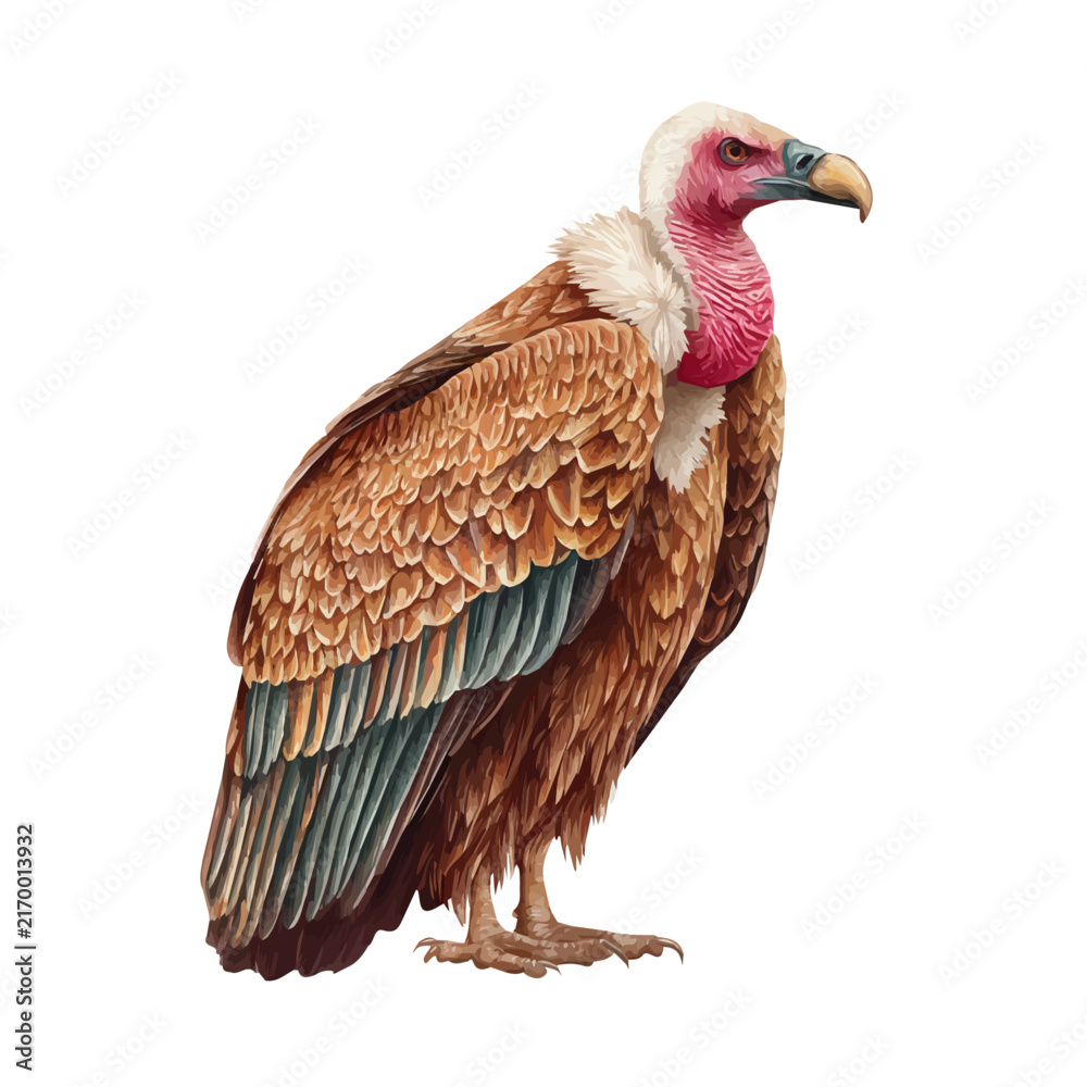 Obraz premium Watercolor clipart of Vulture, isolated on white background