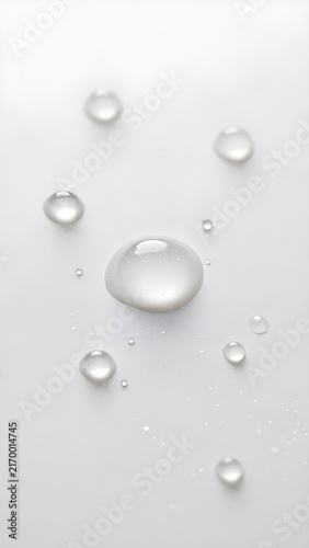 Extreme Macro Photography of Fresh Condensation with Sparkling Refractions on White Surface