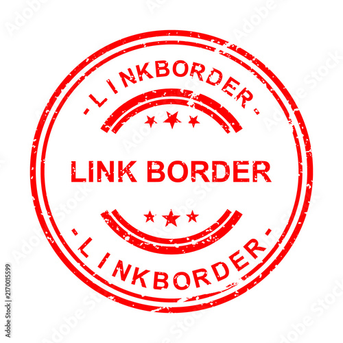 Obraz na płótnie Red vintage link border stamp with text illustration
