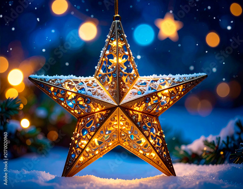 estrella de navidad con bokeh