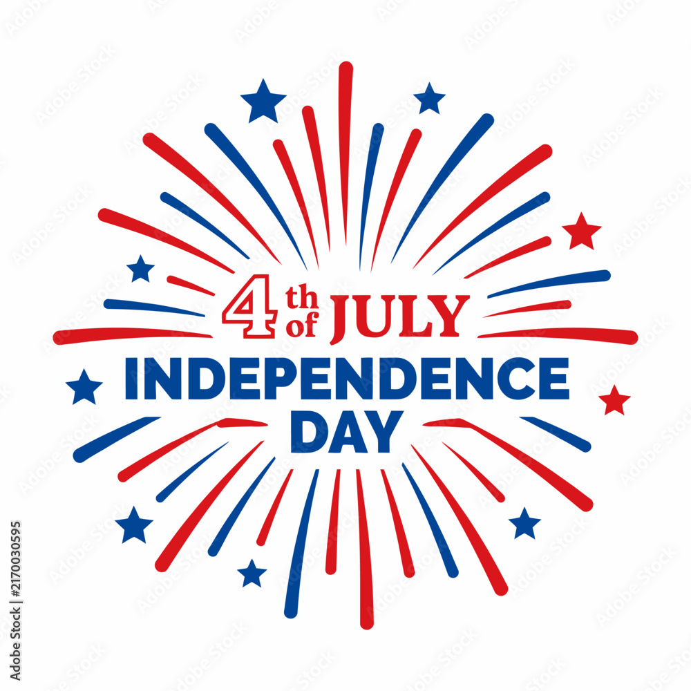 Fototapeta premium Fourth of July Independence Day Celebration Fireworks Graphic Design Illustration
