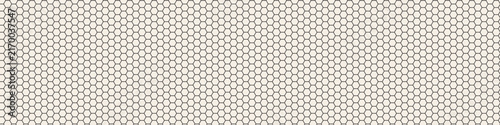 Seamless lace mesh pattern. Delicate black openwork net with small hexagonal cells on warm cream background. Vector design for fabric, wallpaper, wrapping paper, packaging, invitation and print.