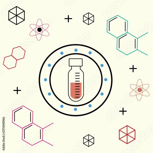 Organic chemistry molecular structure sample test vector illustration