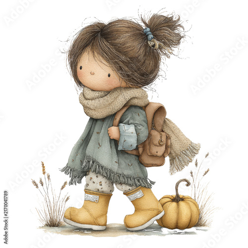 little girl with toy
