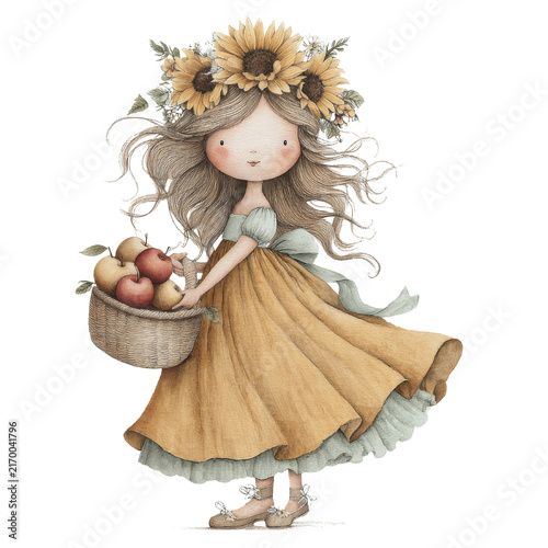 little girl with a doll