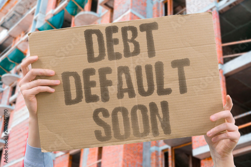 Quadro su tela "Debt default soon" Sovereign bond payment missed