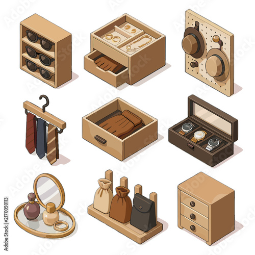 Peg vector accessory icon holder wall icons drawer mini hanger set glove