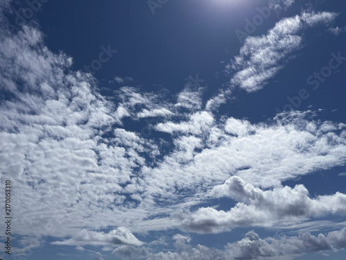 Quadro su tela Blue sky and beautiful clouds